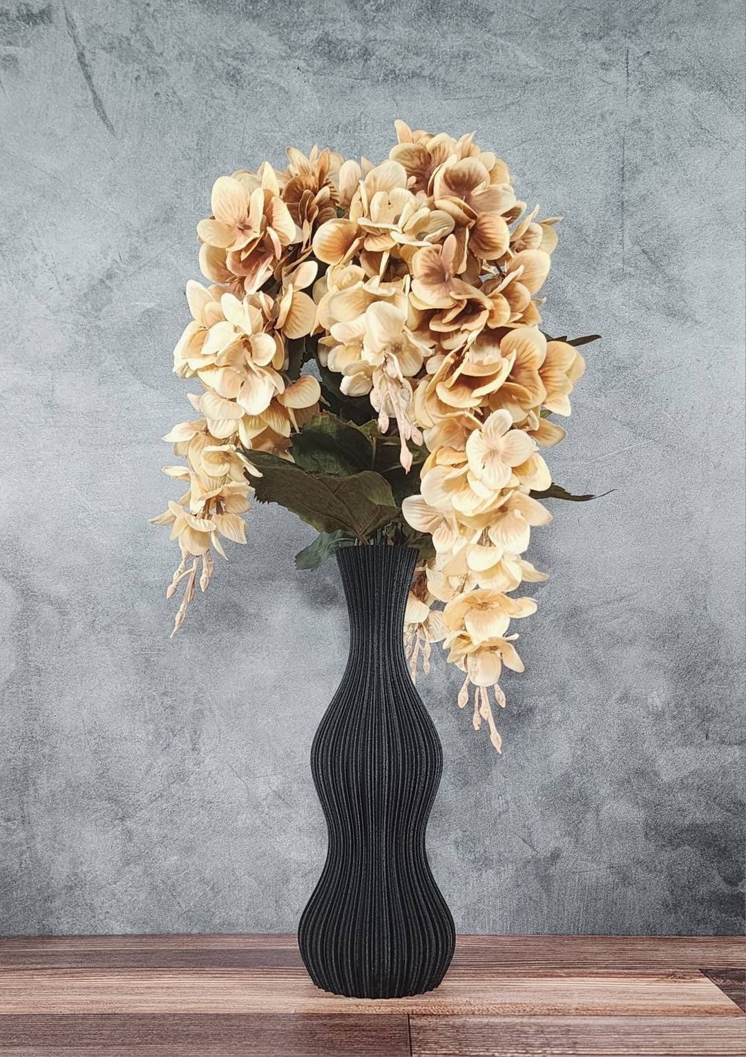 Black Vase Matte Striped Bottle Vase Desk Vase Home Decor Etsy