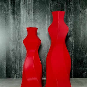 Tall Art Deco Red Vase | Home Decor | Flower Vase | Modern Vase | Elegant Vase | Female Body
