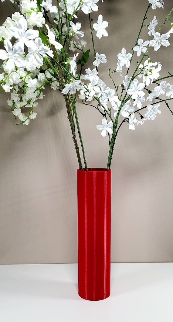 9 to 12 inch Tall Red Cylinder Vase | Flower Vase | Home Decor