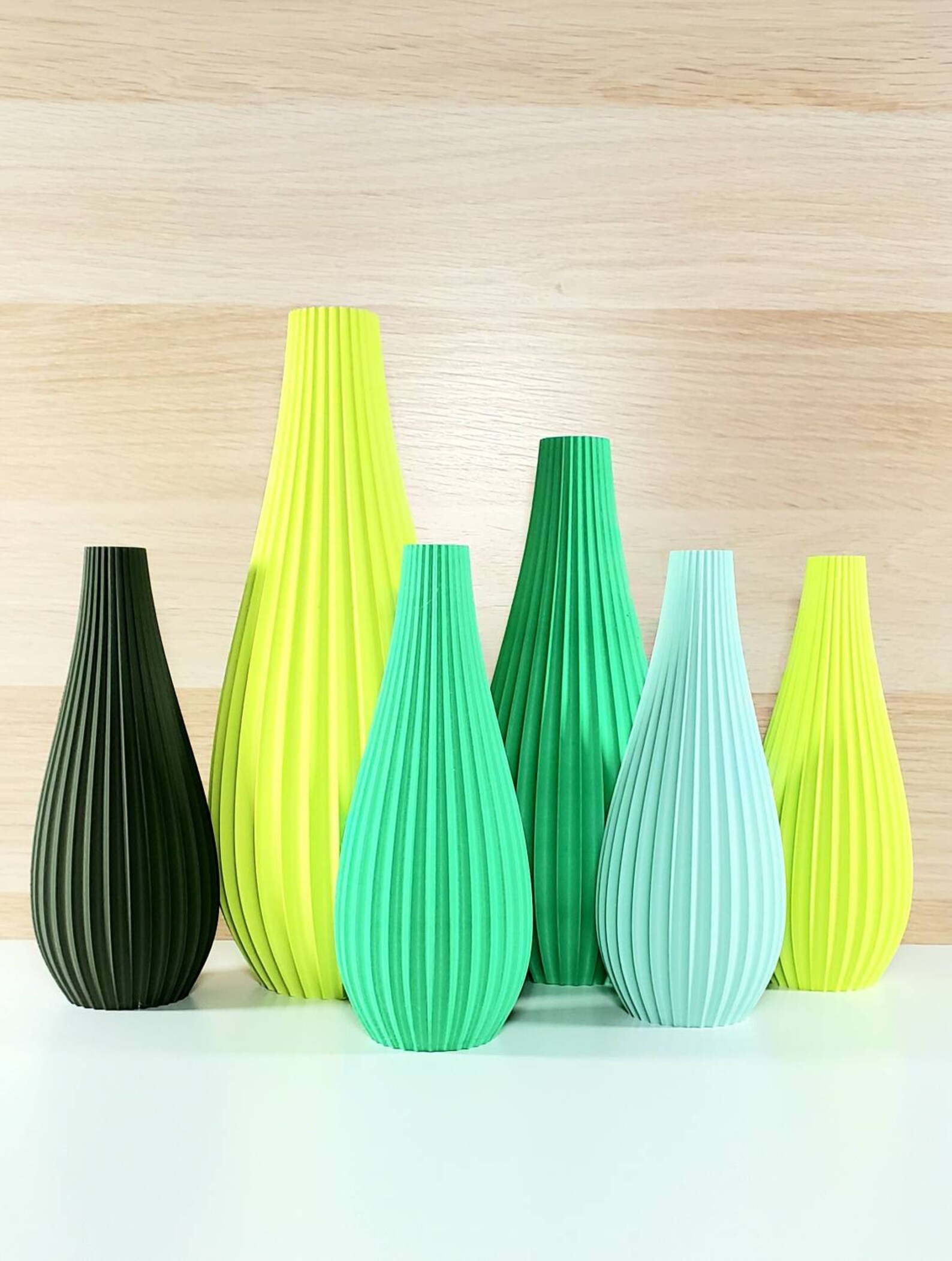 Matte Green Modern Rippled Bud Vase Desk Vase Home Decor Etsy