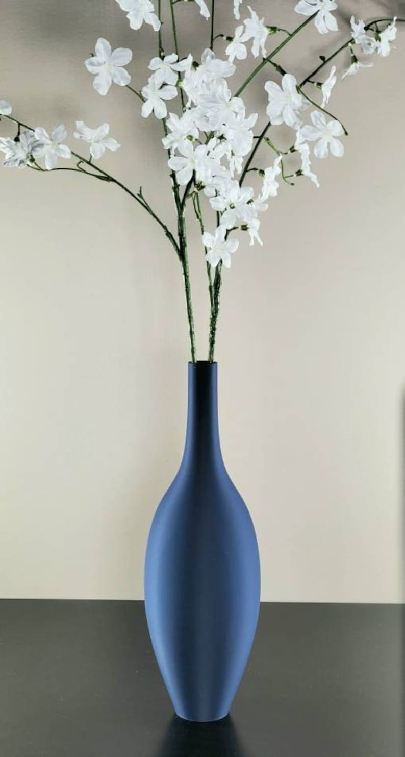 12 to 19 inch Tall Matte Navy Blue Modern Nordic Vase image 6