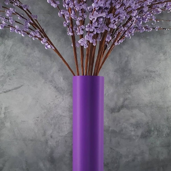 Tall Matte Purple Cylinder Vase | Flower Vase | Desk Vase | Table Vase | Home Décor | Wedding Décor