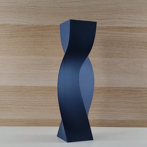 Tall Geometric Matte Navy Blue Vase or Centerpiece Modern Home Decor Flower Vase Gift