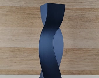 Tall Geometric Matte Navy Blue Vase or Centerpiece Modern Home Decor Flower Vase Gift