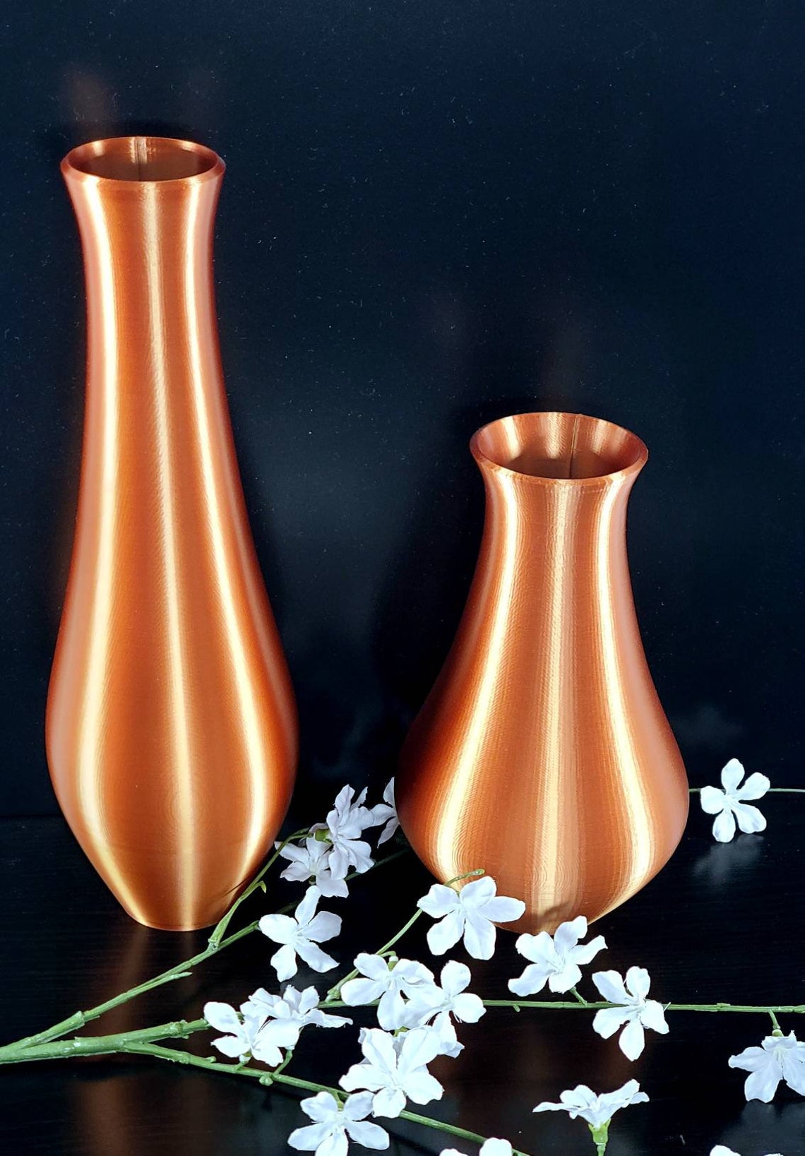 Copper Tone Bud Vase Collection or Set Centerpiece 8 or 12 Etsy