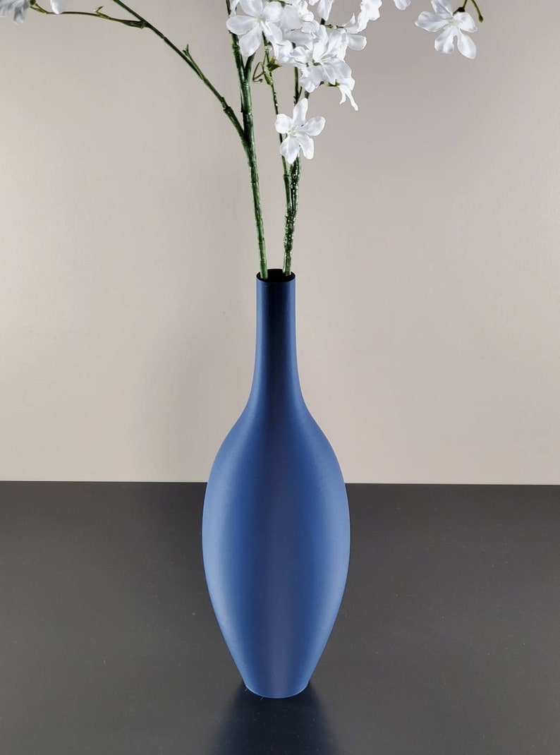 12 to 19 inch Tall Matte Navy Blue Modern Nordic Vase image 9