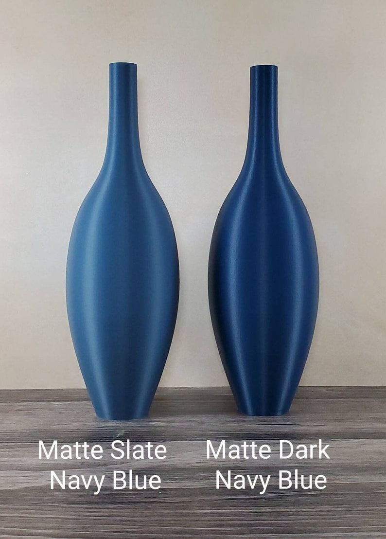 12 to 19 inch Tall Matte Navy Blue Modern Nordic Vase Matte Dark Navy