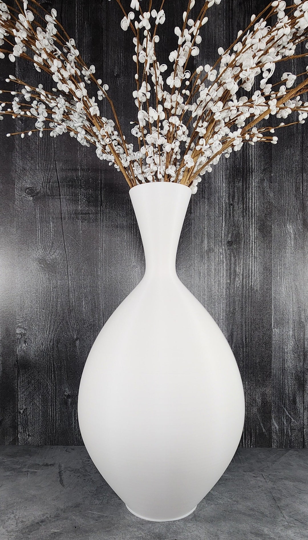 工芸品  Pampula vase 90mm 19in Tall and 10in Wide Matte White Vase Floor Vase | Home Decor