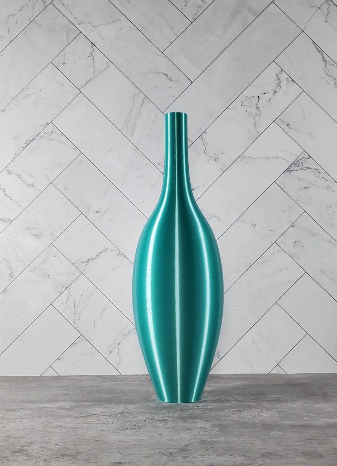 12 to 19 Inch Tall Teal Modern Nordic Long Vase Flower Vase Etsy