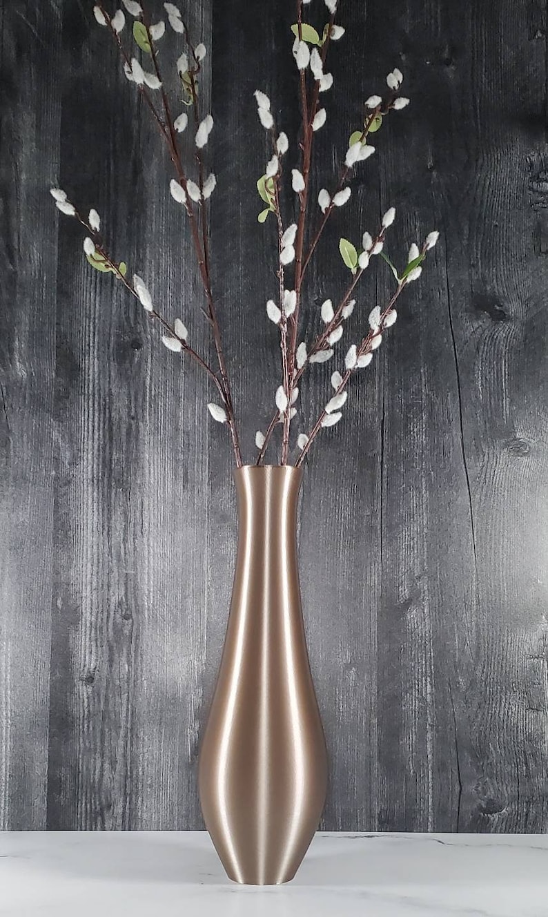 Tall Champagne Vase Home Decor Flower Vase Modern Vase Etsy