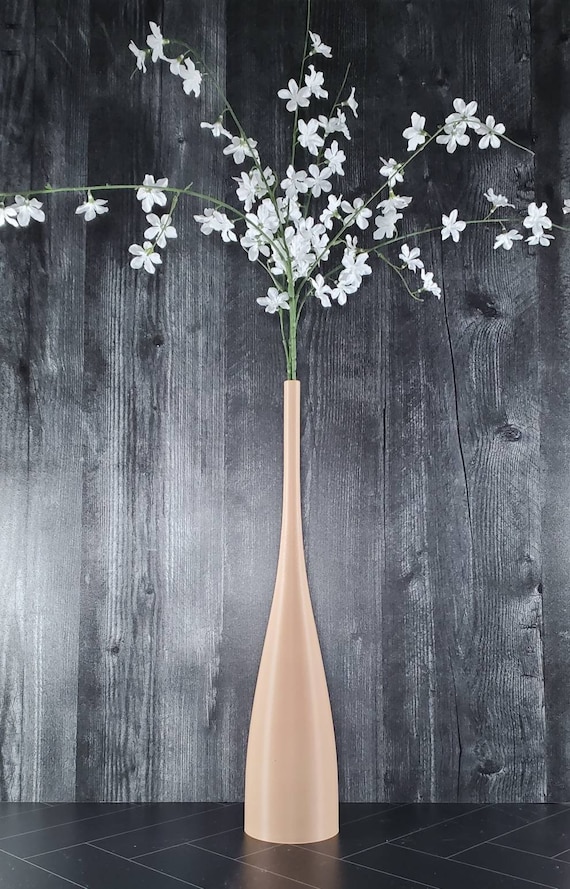 19 inch Tall Matte Tan Long Modern Nordic Style Vase | Home Decor | Dried Flowers | Pampas Vase | Floor Vase