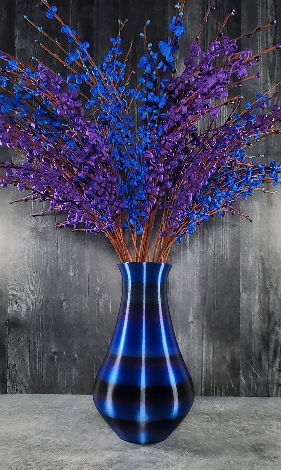 Blue Black Purple Tone Bud Vase or Vessel Modern Home Decor Event and Party  Decor Centerpiece Flower Vase Wedding Decor 