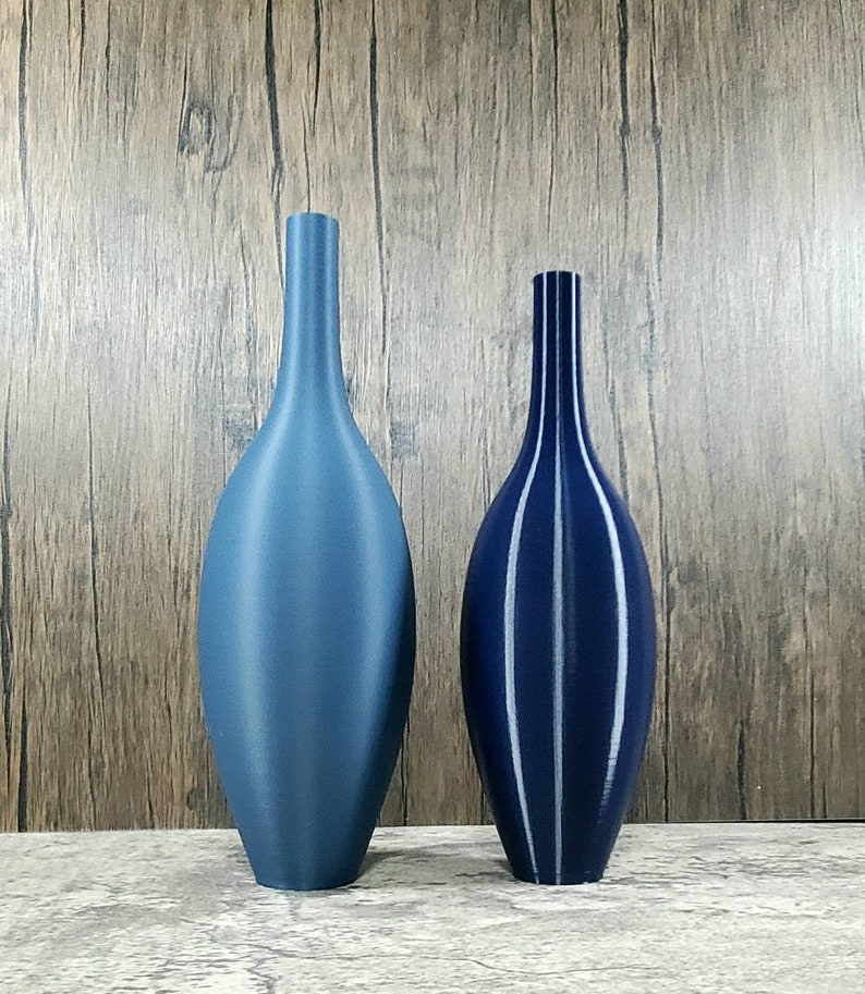 12 to 19 inch Tall Matte Navy Blue Modern Nordic Vase image 5