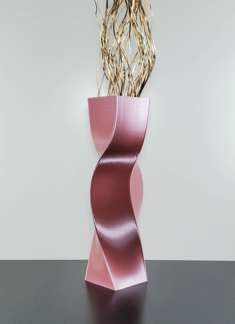 Tall Geometric Rose Gold Vase or Centerpiece image 8