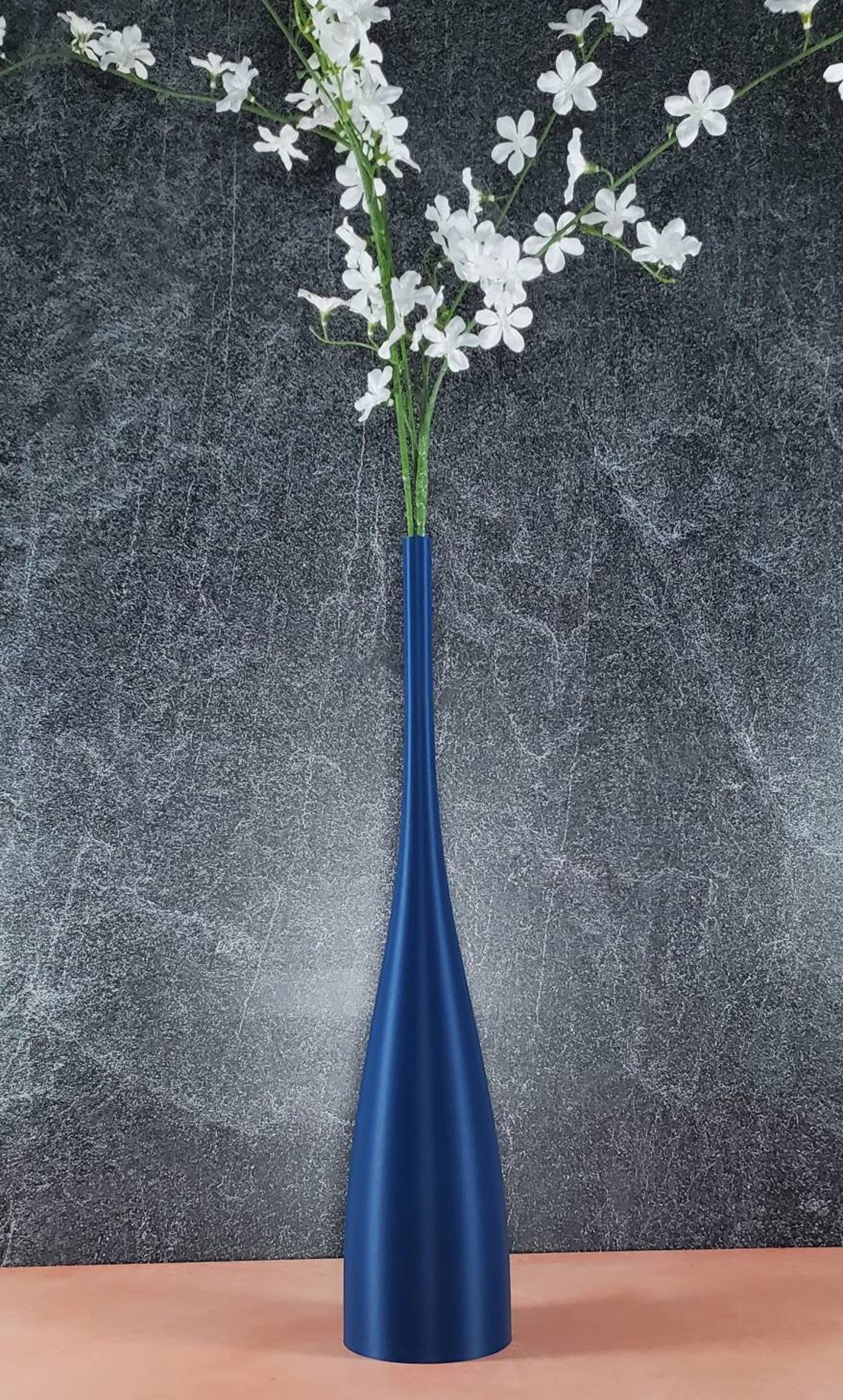 19 Inch Tall Matte Navy Blue Long Modern Nordic Style Vase | Home Decor ...