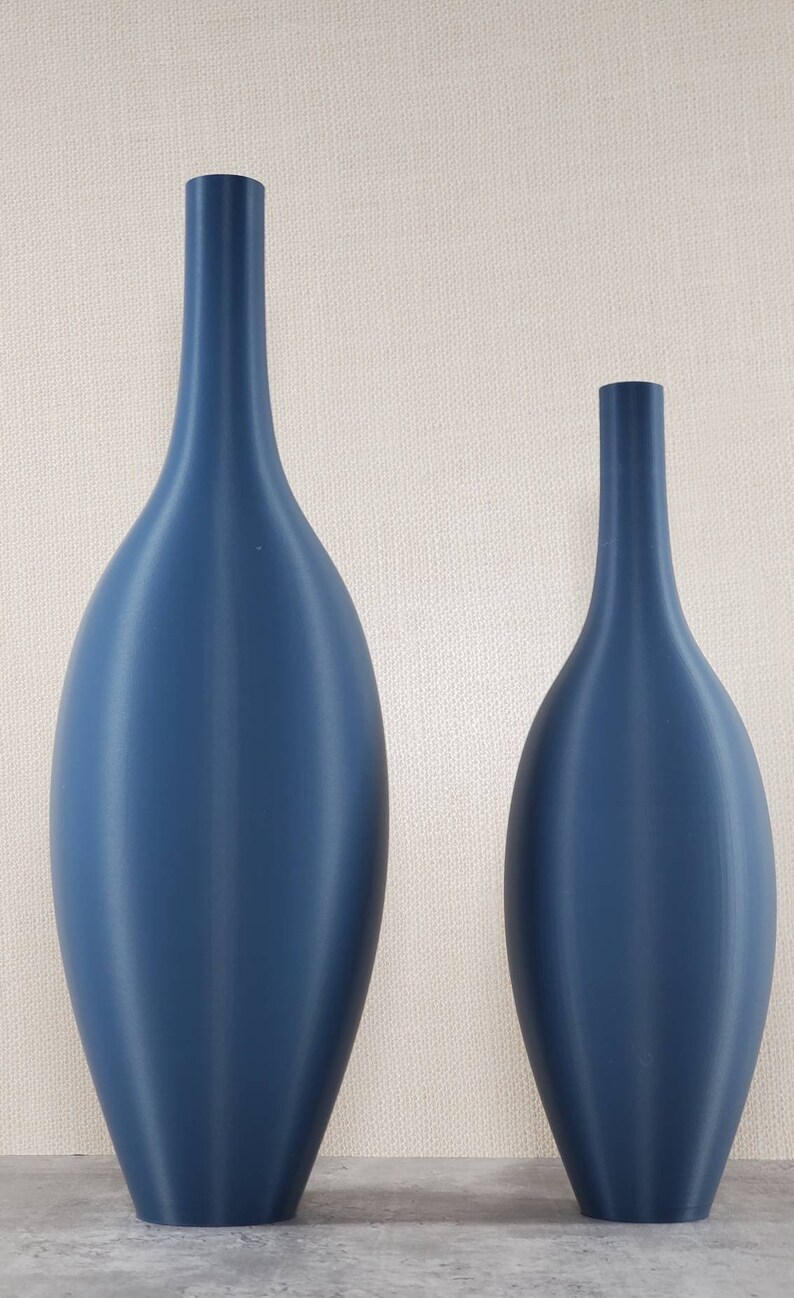 12 to 19 inch Tall Matte Navy Blue Modern Nordic Vase image 3