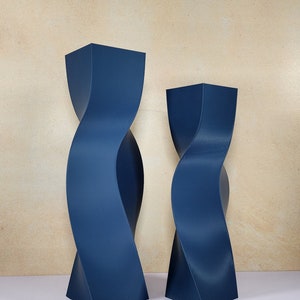 Tall Geometric Matte Navy Blue Vase or Centerpiece Modern Home Decor Flower Vase Gift image 4