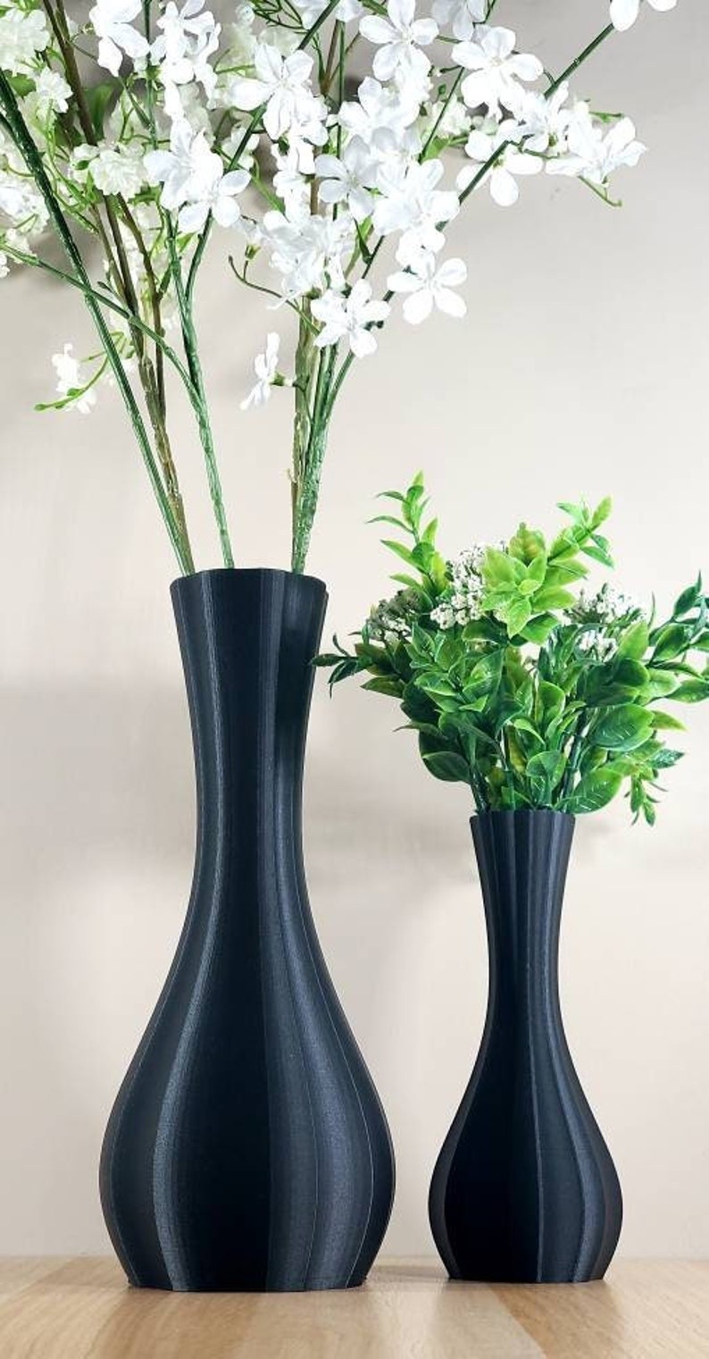 Tall Matte Black Modern Fluted Bud Vase Table Vase Home - Etsy