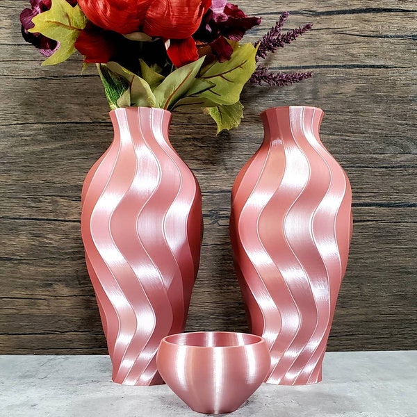 8 to 15 inch Twirl  Rose Gold Vase | Home Decor | Party Decor | Flower Vase