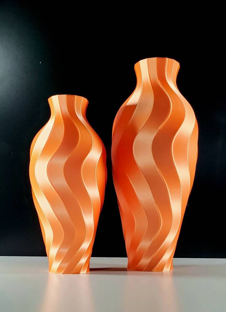 Orange Vase Twirl Orange Flower Vase Orange Home Decor Etsy