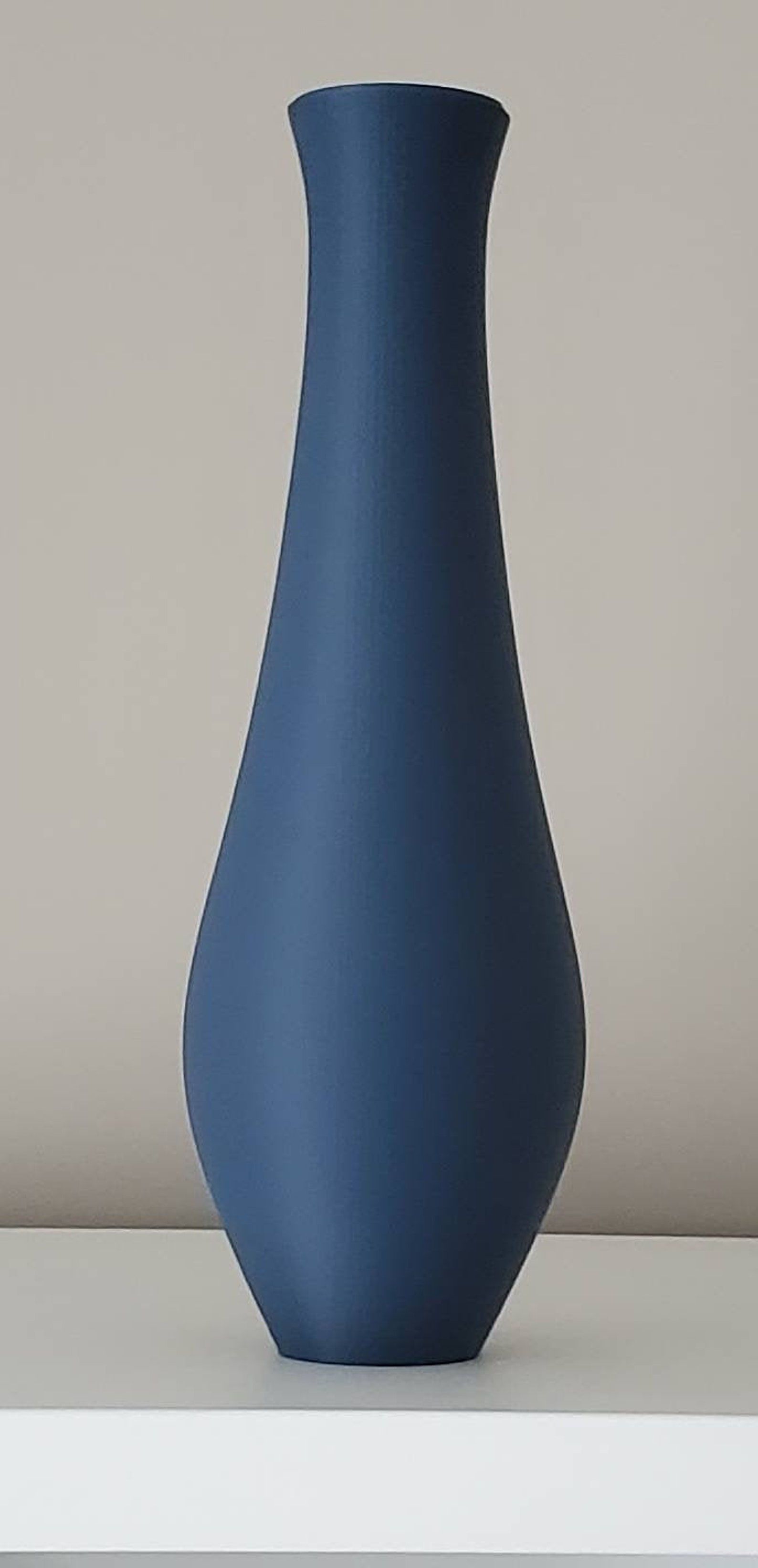 12 Inch Tall Matte Navy Blue Modern Bud Vase Etsy