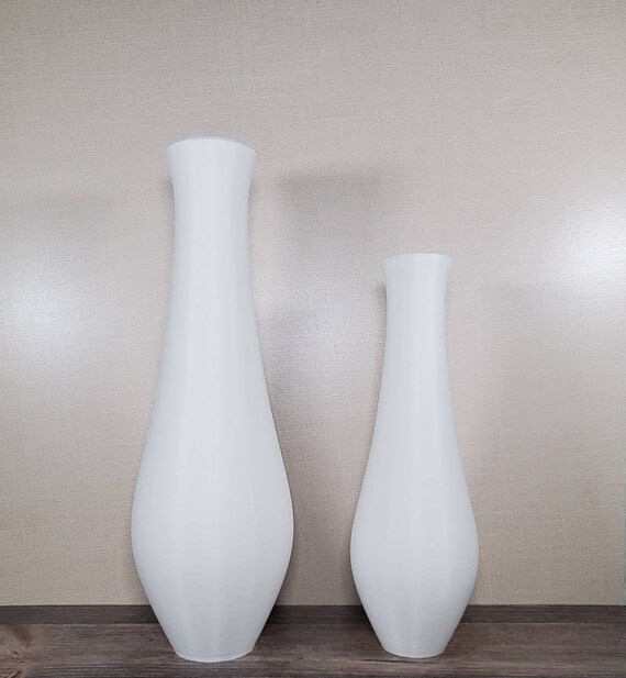 Tall Matte White Bud Vase 12 - 19 inches | Modern Home Decor | Pampas Grass Vase, Vase for Real Flowers