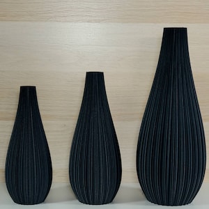 Matte White or Black Modern Rippled Bud Vase Desk Vase Home Decor Flower Vase image 7