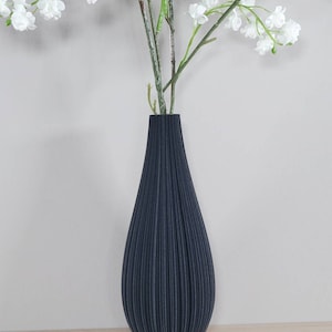 Matte White or Black Modern Rippled Bud Vase Desk Vase Home Decor Flower Vase image 6