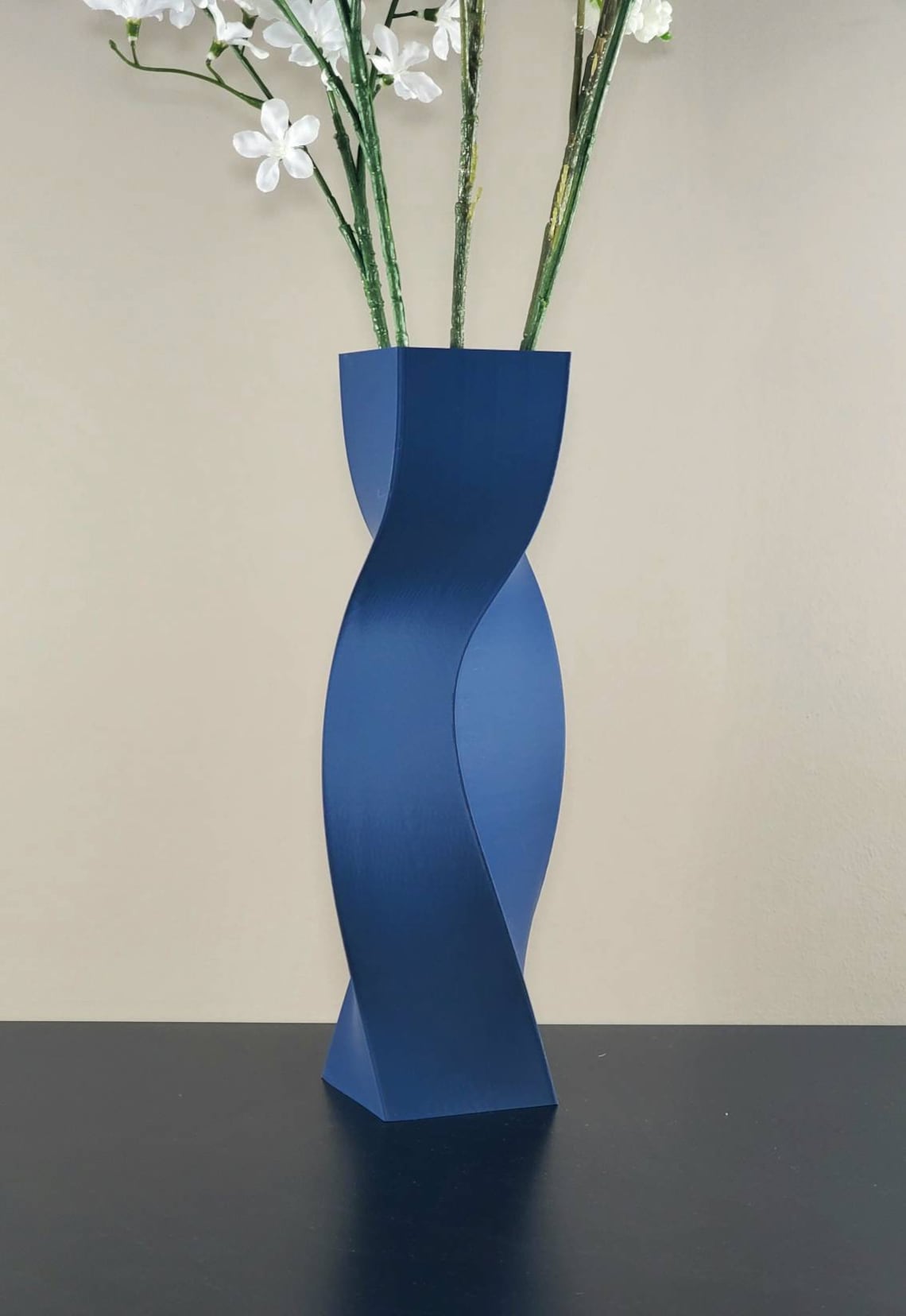 Tall Geometric Matte Navy Blue Vase or Centerpiece Etsy
