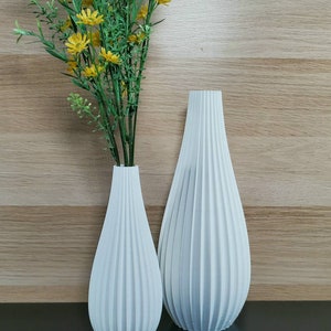 Matte White or Black Modern Rippled Bud Vase Desk Vase Home Decor Flower Vase image 8