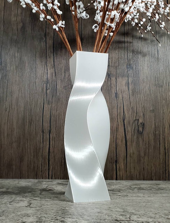 Alto geometrico lucido bianco perla vaso o centrotavola/vaso per  fiori/decorazioni per la casa/Natale/bianco perla -  Italia