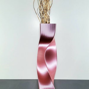 Tall Geometric Rose Gold Vase or Centerpiece image 1