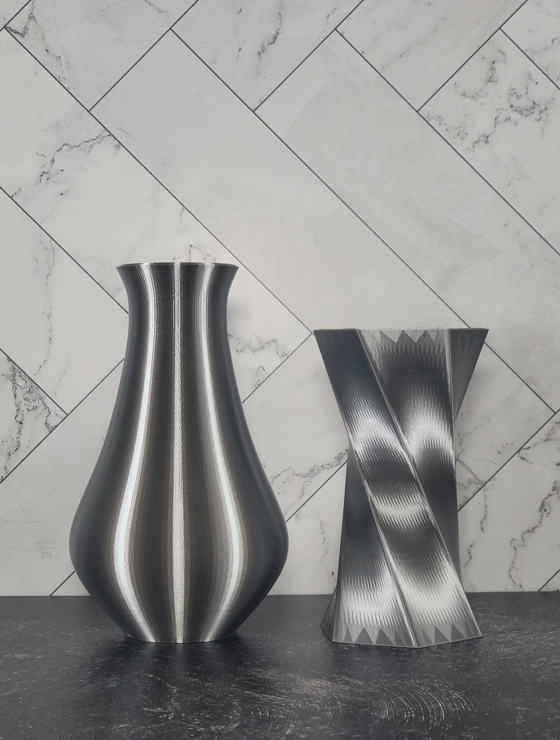 Silver Vase Set Table Vase or Centerpiece Home Decor Etsy