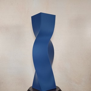 Tall Geometric Matte Navy Blue Vase or Centerpiece Modern Home Decor Flower Vase Gift image 3