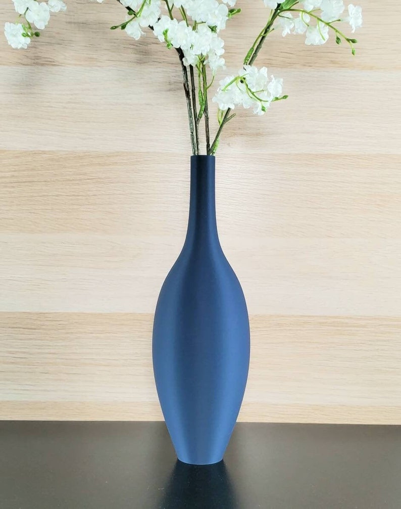 12 to 19 inch Tall Matte Navy Blue Modern Nordic Vase Matte Slate Navy