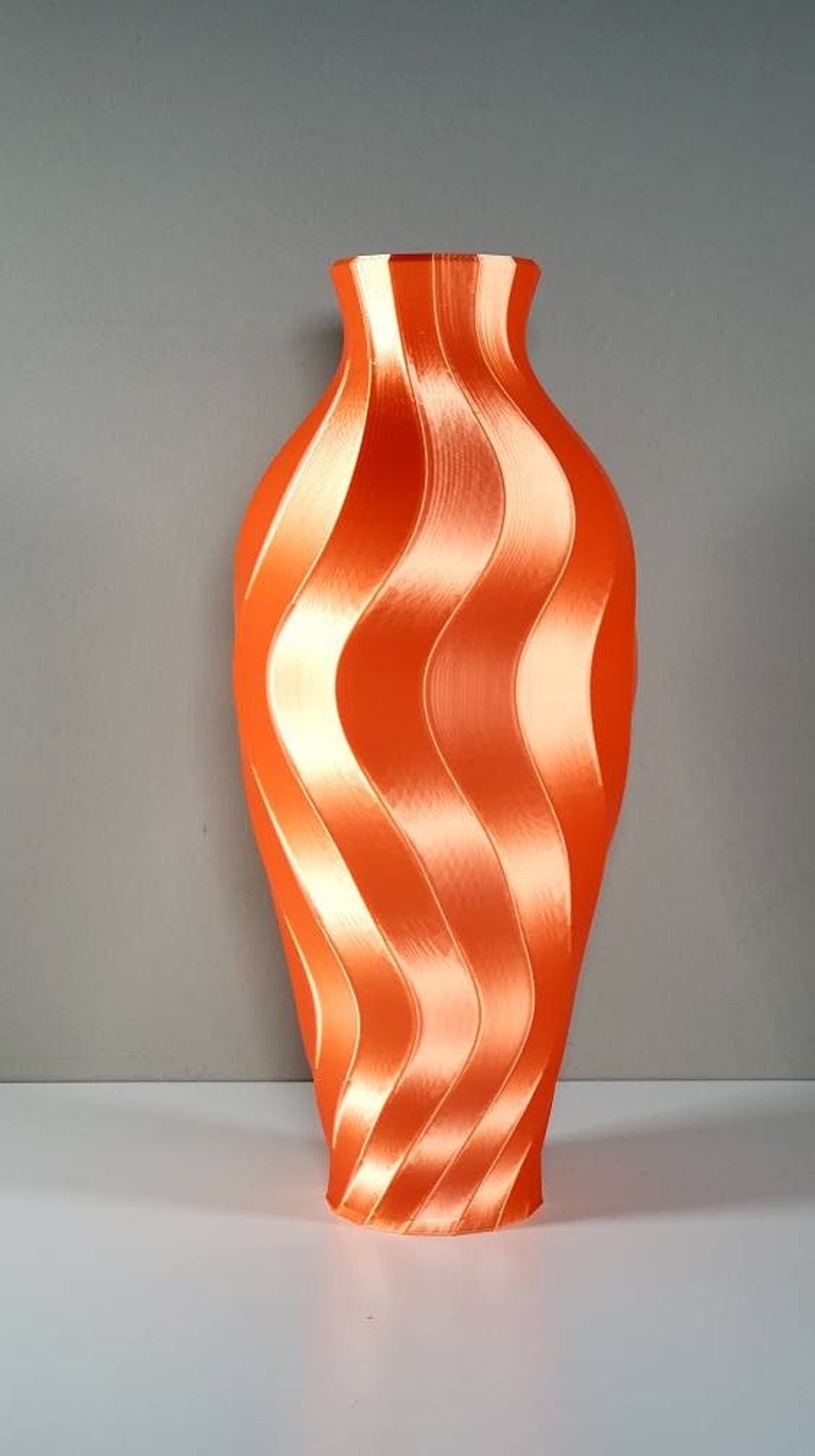 Orange Vase Twirl Orange Flower Vase Orange Home Decor Etsy