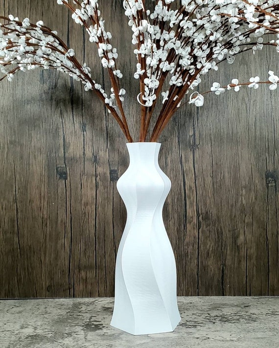 12/13/14/15/19 Inch Tall Matte White Art Deco Vase | Flower Vase | Home Decor | Centerpiece