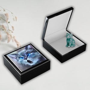 Custom Shocked Cat Jewelry Box| Funny Blue-Eyed Cat Keepsake |OMG Cat Lover Gift| Dramatic Cat Decorative Box| Purrfect Personalized Storage