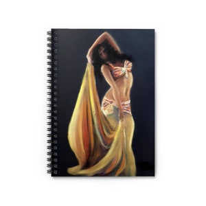 Personalized Belly Dancer Notebook | Customized Dancer Decorated Journal | Belly Dancer Design Diary | Performer Notepad W/ Name Dedication