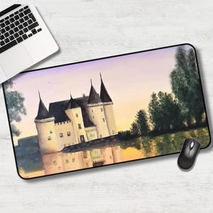 CHÂTEAU DE CHENONCEAU Custom Desk Mat |Medieval Castel Computer Mat| Loire Valley Castles  Office Decoration| French Royal Сastle  Mouse Pad