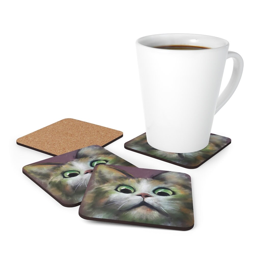 Cat Meme Coaster Funny Striped Cat Coaster Surprised Kitty -  Ireland