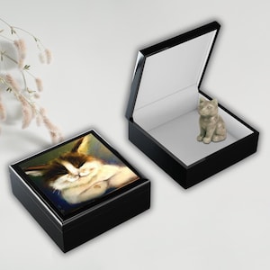 Custom Happy Cat Jewelry Box | Smiling Cat Decorative Box | Lovely Artistic Cat Gift | Cute Cat Keepsake with Name | Adorable Cat Art Decor
