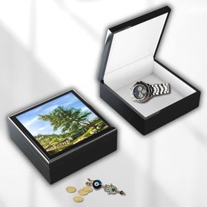 Joyero personalizado de pino de Jerusalén / Regalo simbólico de raíces fuertes de Israel / Recuerdo artístico del árbol de Tierra Santa / Cofre del tesoro del espíritu y el alma