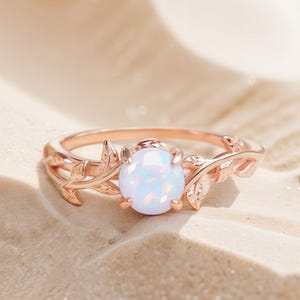 Opal Promise Ring For Her — Rose Gold Engagement Ring | October Birthstone Jewelry — LOTUS