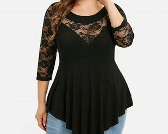 formal lace tops plus size