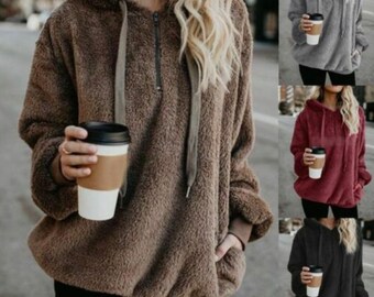 fuzzy womens pullover