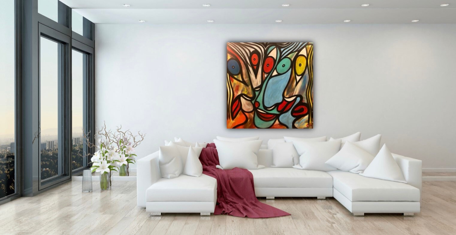 Original abstrakte Malerei auf Leinwänden moderne Wand Kunst | Etsy