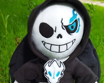 Reaper Sans. Undertale. Large Plush Toy. Size 14 Inch 