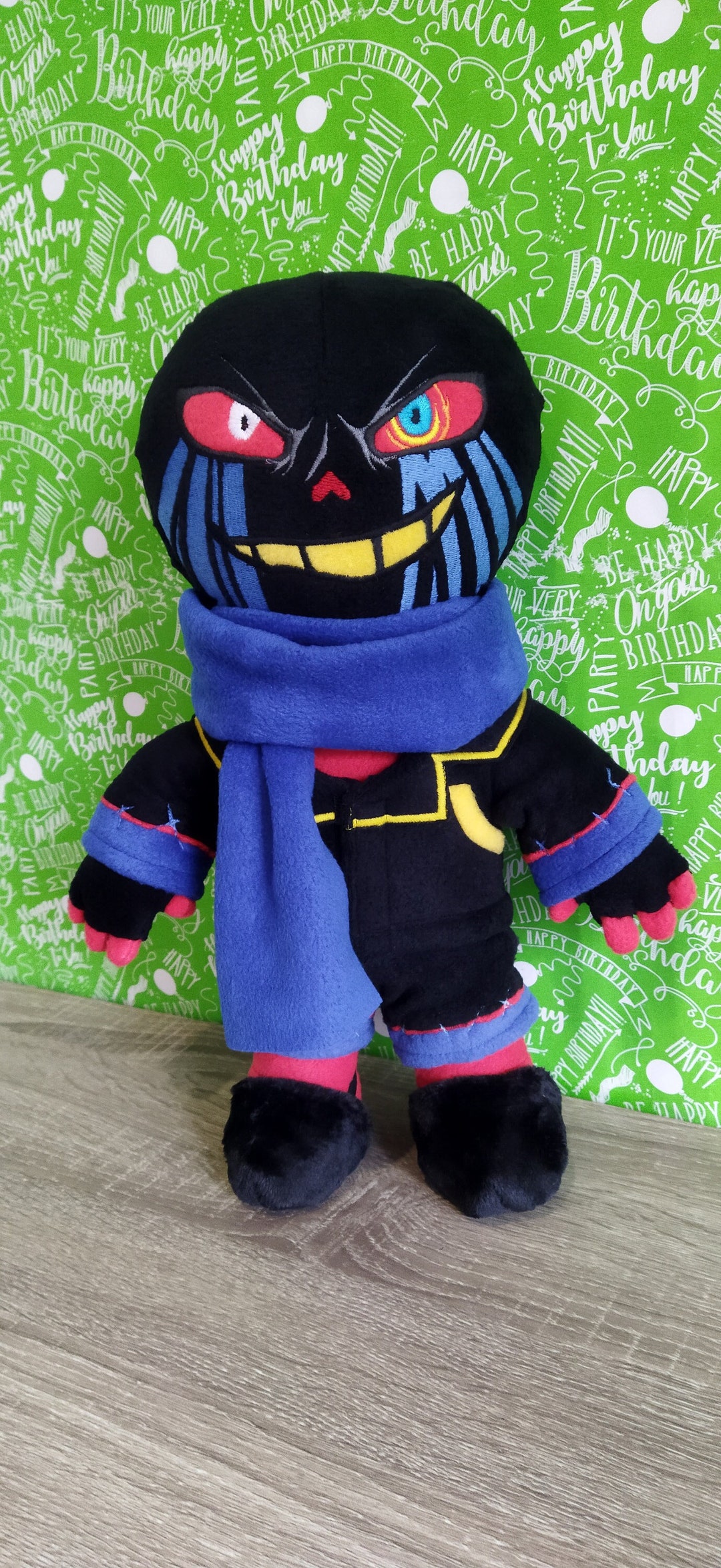 Reaper Sans. Undertale. Large Plush Toy. Size 14 Inch 