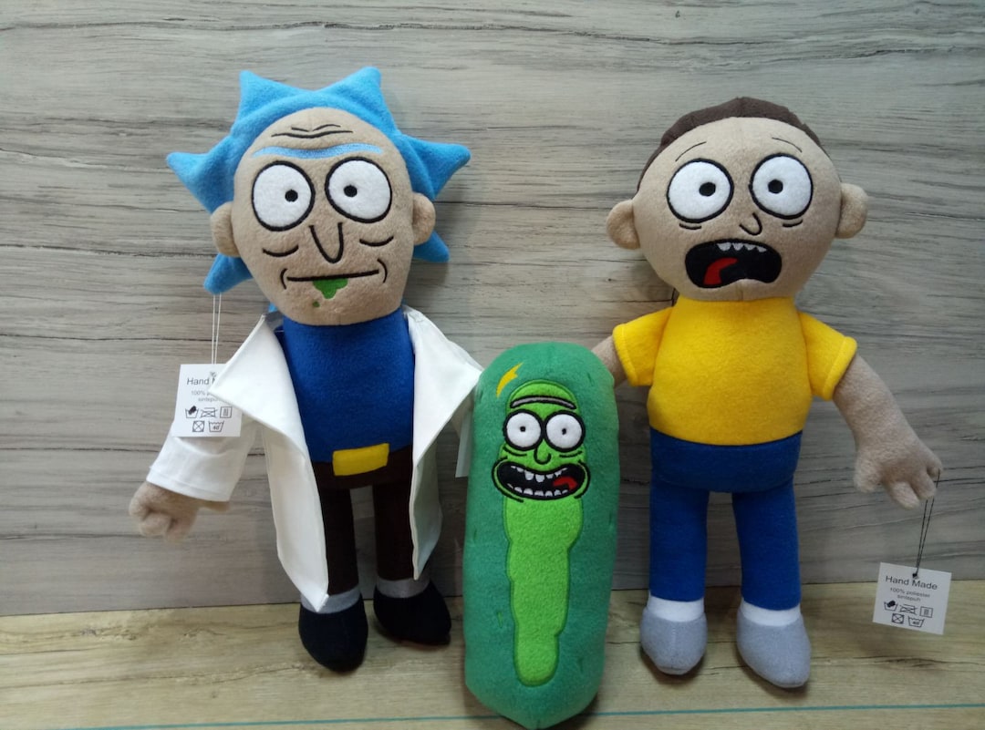 Rick and Morty .large Plush Toy. Size Rick 16 Inchmorty 14 Inchpickle